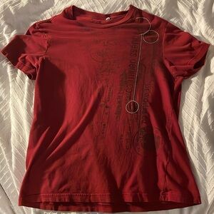 authentic guess red affliction tee